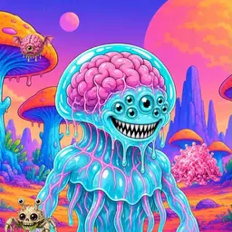Oozlings #4865, Jellyfish Brain · Mushroom Desert