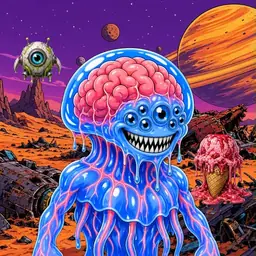 Oozlings #4871, Mutated Jellyfish Brain · Ship Junkyard