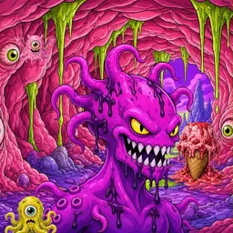 Oozlings #4876, Squid · Flesh Cave