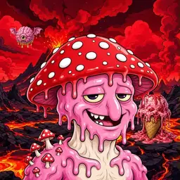 Oozlings #4886, Mushroom Head · Lava Fields