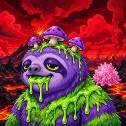 Oozlings #4895, Slime Sloth · Lava Fields
