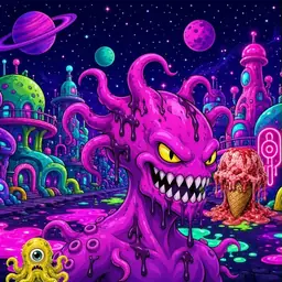 Oozlings #4899, Squid · Neon City