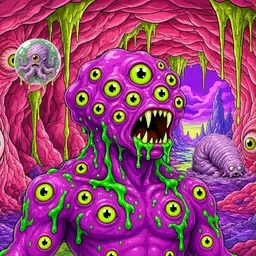 Oozlings #4900, Mutated Eyeball Cluster · Flesh Cave