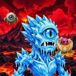 Oozlings #4917, Ice Cyclops · Lava Fields