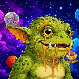 Oozlings #492, Toad Goblin · Void Nebula