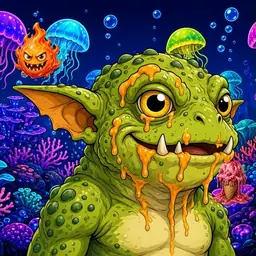 Oozlings #4921, Toad Goblin · Glow Reef