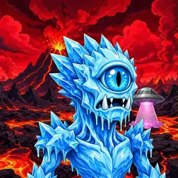 Oozlings #4929, Ice Cyclops · Lava Fields