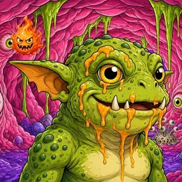 Oozlings #493, Toad Goblin · Flesh Cave