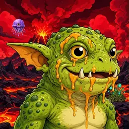Oozlings #4932, Toad Goblin · Lava Fields
