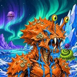 Oozlings #4944, Mutated Crab · Aurora Ice