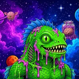 Oozlings #495, Mutated Swamp Fish · Void Nebula