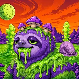 Oozlings #4950, Slime Sloth · Acid Lake