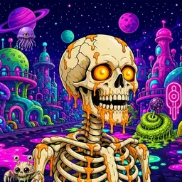 Oozlings #497, Skull · Neon City