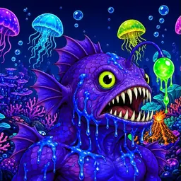 Oozlings #4970, Mutated Anglerfish · Glow Reef