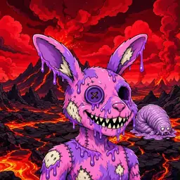 Oozlings #4973, Zombie Bunny · Lava Fields