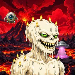 Oozlings #4974, Candle Wax · Lava Fields