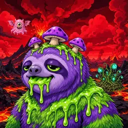 Oozlings #4976, Slime Sloth · Lava Fields