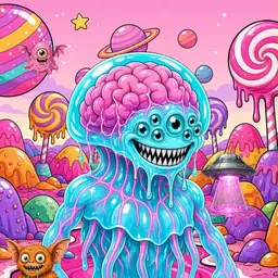 Oozlings #4986, Jellyfish Brain · Candy Planet