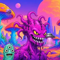Oozlings #4989, Squid · Mushroom Desert