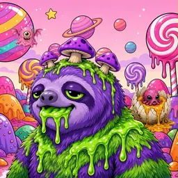 Oozlings #499, Slime Sloth · Candy Planet