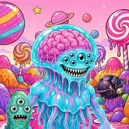 Oozlings #4990, Jellyfish Brain · Candy Planet