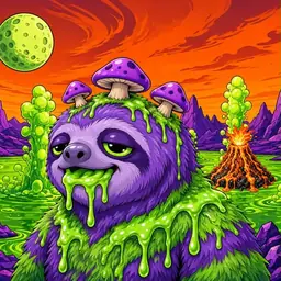 Oozlings #4993, Slime Sloth · Acid Lake