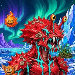 Oozlings #4998, Crab · Aurora Ice