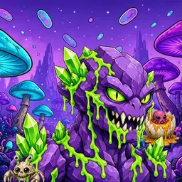 Oozlings #5002, Crystal Rock · Fungus Forest