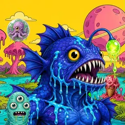 Oozlings #5003, Anglerfish · Turquoise Swamp