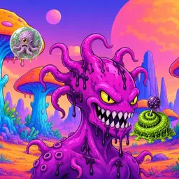 Oozlings #5007, Squid · Mushroom Desert