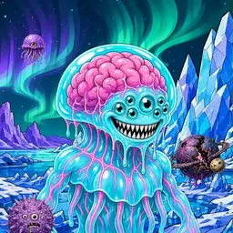 Oozlings #501, Jellyfish Brain · Aurora Ice