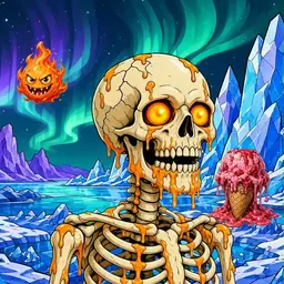 Oozlings #5011, Skull · Aurora Ice