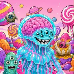 Oozlings #5013, Jellyfish Brain · Candy Planet