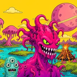 Oozlings #5015, Mutated Squid · Turquoise Swamp