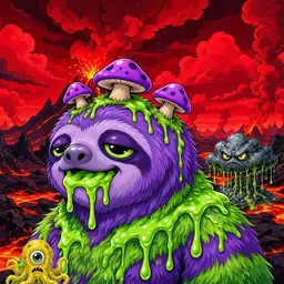 Oozlings #5019, Slime Sloth · Lava Fields