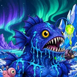 Oozlings #5020, Anglerfish · Aurora Ice