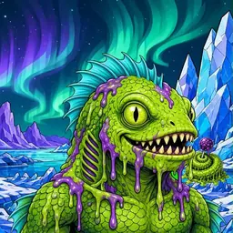 Oozlings #5022, Swamp Fish · Aurora Ice