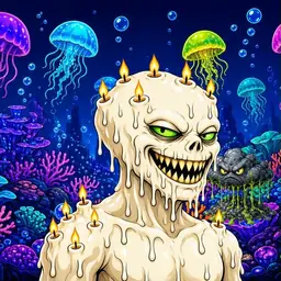 Oozlings #5023, Candle Wax · Glow Reef