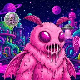 Oozlings #5027, Mutant Moth · Neon City
