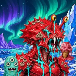 Oozlings #5028, Crab · Aurora Ice