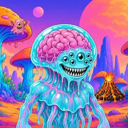 Oozlings #5033, Jellyfish Brain · Mushroom Desert
