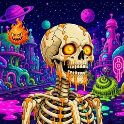 Oozlings #5037, Skull · Neon City