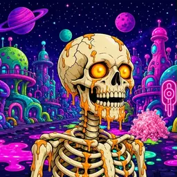 Oozlings #5039, Skull · Neon City