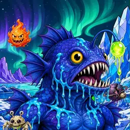 Oozlings #5046, Anglerfish · Aurora Ice