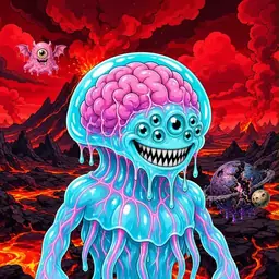 Oozlings #5051, Jellyfish Brain · Lava Fields