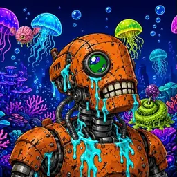Oozlings #5055, Rusty Robot · Glow Reef