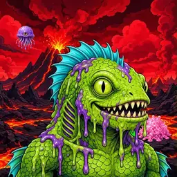 Oozlings #5061, Swamp Fish · Lava Fields