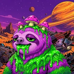 Oozlings #5062, Mutated Slime Sloth · Ship Junkyard