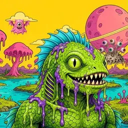 Oozlings #5063, Swamp Fish · Turquoise Swamp
