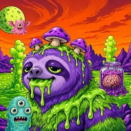 Oozlings #5065, Slime Sloth · Acid Lake